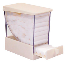 COTTON ROLL DISPENSER PULL STYLE WHITE 207CRD-1